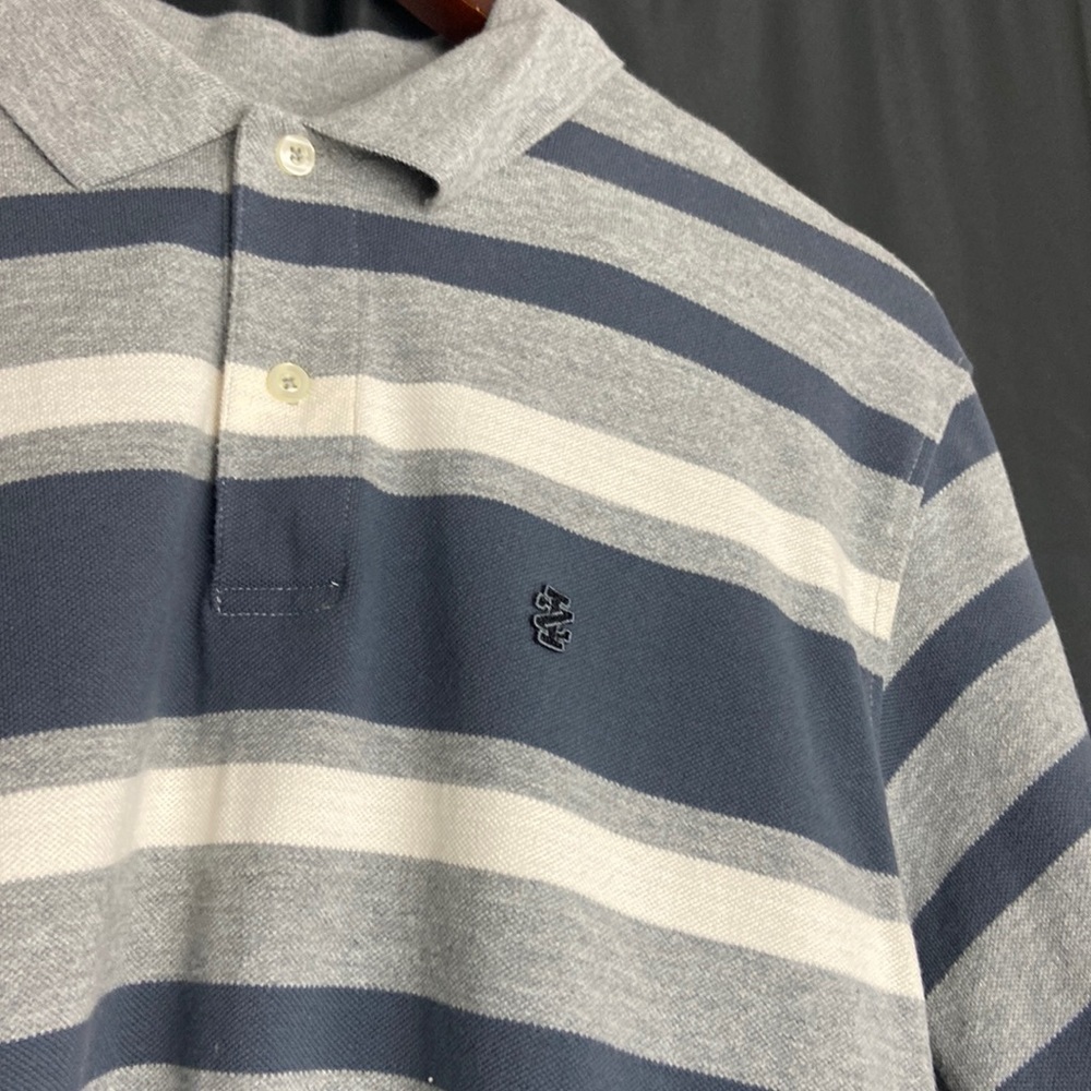 Izod Blue & Grey Striped Polo 💕